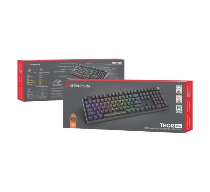GENESIS THOR 404 Univerzálna USB QWERTY klávesnica Anglicky Black GENESIS THOR 404 Univerzálna USB QWERTY klávesnica Anglicky Black