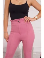 Tmavo ružové skrátené nohavice