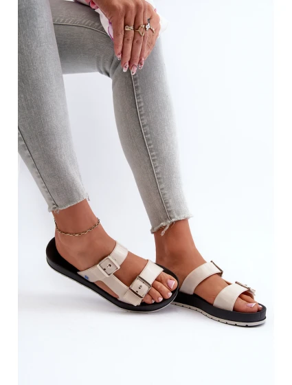 Klapki Damskie Na Płaskiej Podeszwie ZAXY LL285072 Jasnobeżowe