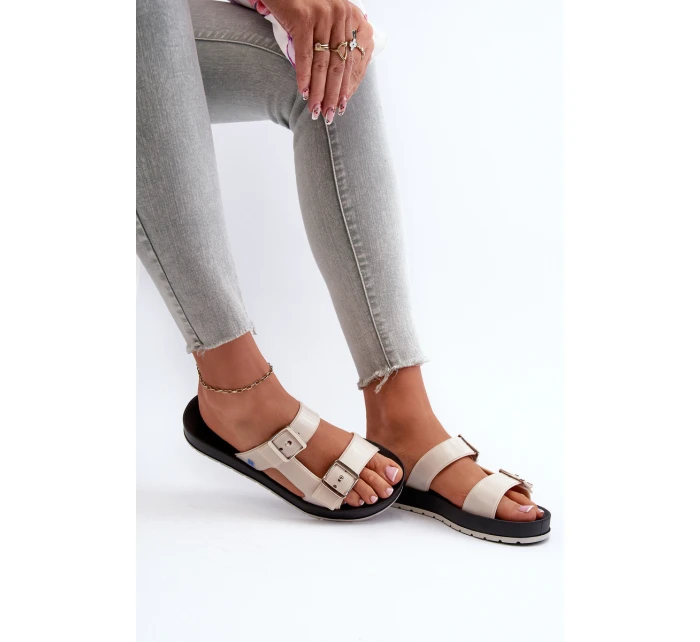 Klapki Damskie Na Płaskiej Podeszwie ZAXY LL285072 Jasnobeżowe