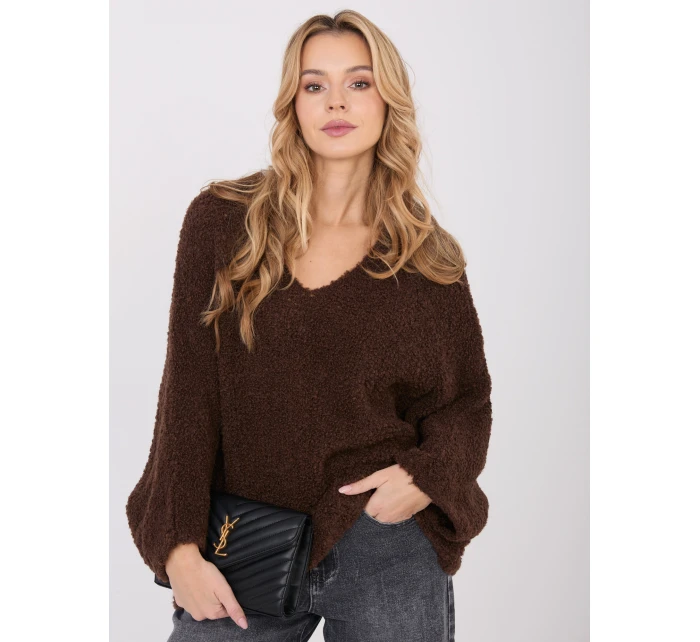 Sweter CH SW model 21782580 ciemny brązowy - FPrice Sweter CH SW model 21782580 ciemny brązowy - FPrice