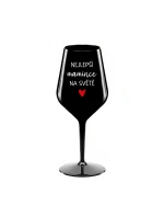 NEJLEPŠÍ MAMINCE NA SVĚTĚ - černá nerozbitná sklenice na víno 470 ml NEJLEPŠÍ MAMINCE NA SVĚTĚ - černá nerozbitná sklenice na víno 470 ml