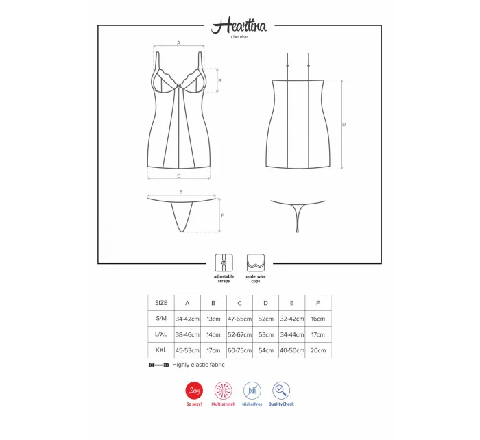 Košieľka Heartina chemise - Obsessive