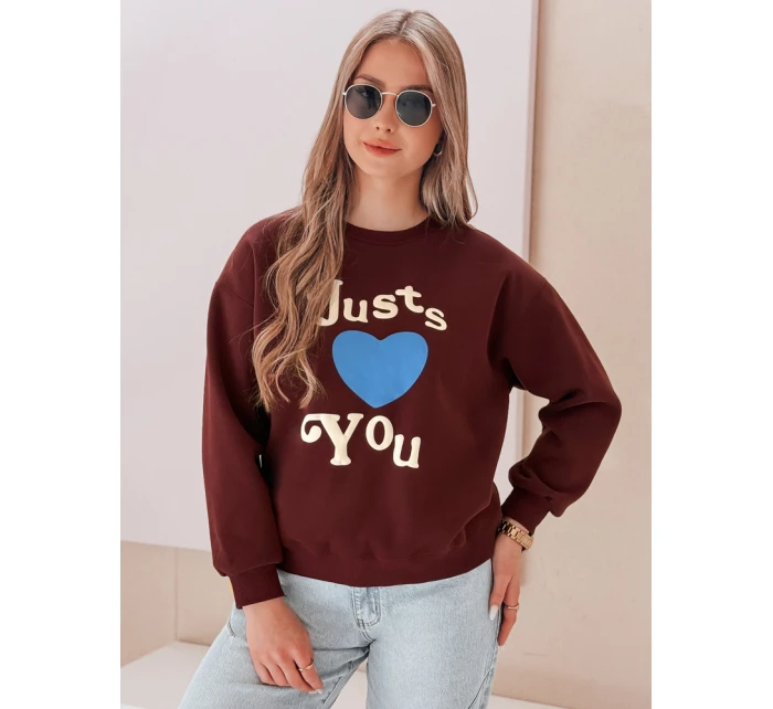 Dámská mikina s potiskem LOVE vínová Dstreet model 21988183 - FashionStreet