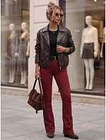 Jeansy damskie z paskiem z wysokim stanem model 22347539 - FashionStreet Jeansy damskie z paskiem z wysokim stanem model 22347539 - FashionStreet