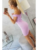 Španielske šaty s volánmi fialovej