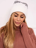 Fleecová čiapka Alice K248 biela+sivá