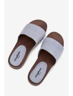 Dámské pantofle se zlatými sponami modré model 21918761 - Boto