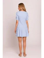 M842 Džínsové šaty so záhybmi - svetlomodré M842 Džínsové šaty so záhybmi - svetlomodré