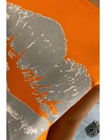 Blúzka s potlačou pier oranžová