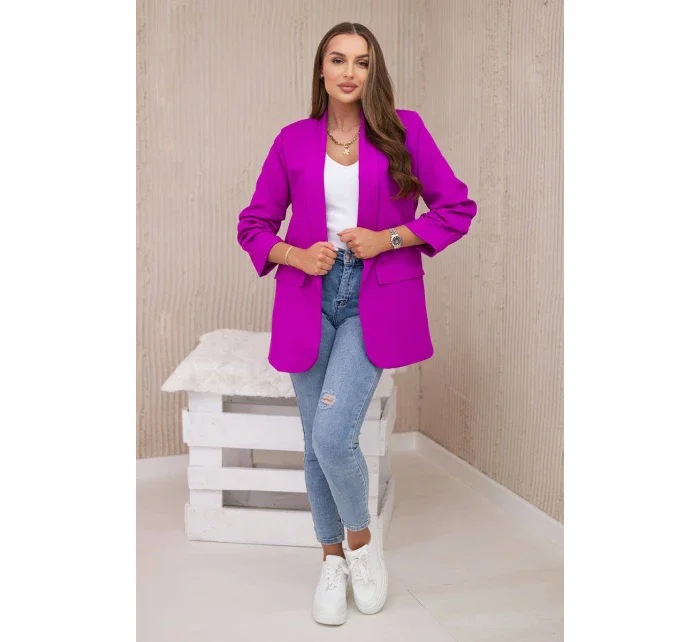 Bunda s chlopňou elegantná fialová Bunda s chlopňou elegantná fialová