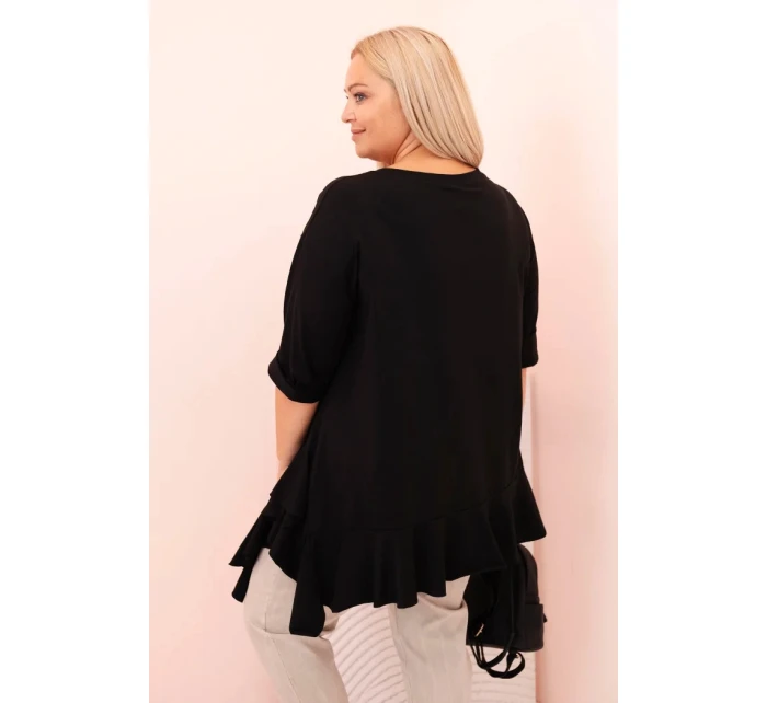Dámská blůza Plus Size s model 21259110 kapsou a ohrnutým rukávem kiwi - K-Fashion Dámská blůza Plus Size s model 21259110 kapsou a ohrnutým rukávem kiwi - K-Fashion