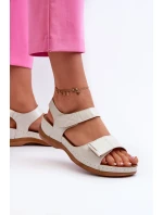 Pohodlné Dámské Sandály Na Suchý Zip Stříbrné model 21661104 - EVENTO