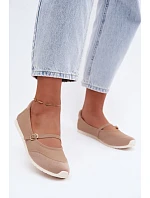Športové baleríny s opaskom Beige Charmy