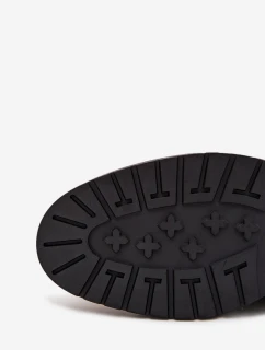 Pánska kožená zateplená členková obuv Big Star so zipsom - čierna