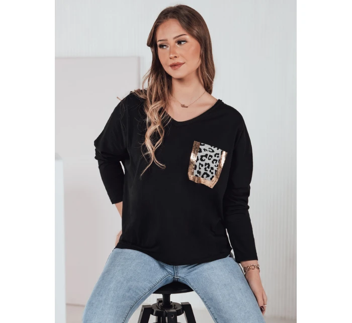dámská oversize halenka s potiskem černá Dstreet model 21982013 - FashionStreet