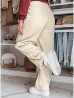 Dámské tepláky s širokými nohavicemi PREMIUM béžové Dstreet model 21988141 - FashionStreet