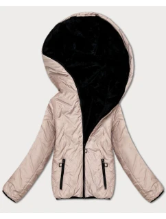 Dámska obojstranná prechodná bunda S'West v nude a čiernej farbe (B8546-5101)