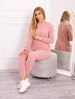 Dvojdielny sveterový set alpaka tmavo púdrovo ružový