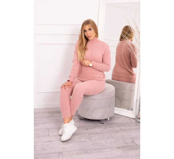 Dvoudílný model 18747404 set alpaka tmavě pudrově růžový - K-Fashion