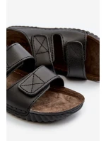 Pohodlné pánské sandály s suchým zipem model 21665794 černé - Inblu