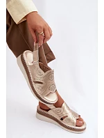 Kožené sandály na platformě S.Barski GR61-5916 Zlaté
