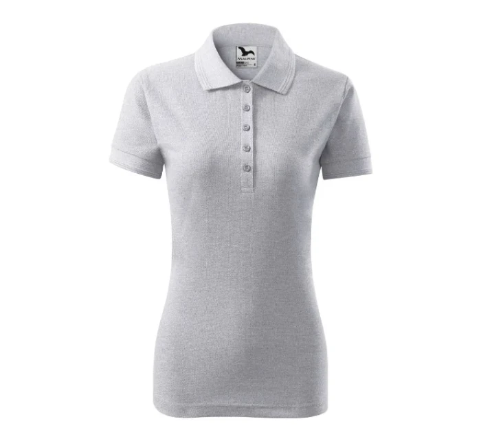 Pique Polo polokošile dámská světle šedý melír