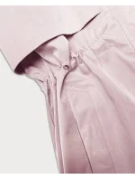 Dámská bunda v pudrově růžové barvě s ohrnutými rukávy model 20911384 - LHD Dámská bunda v pudrově růžové barvě s ohrnutými rukávy model 20911384 - LHD