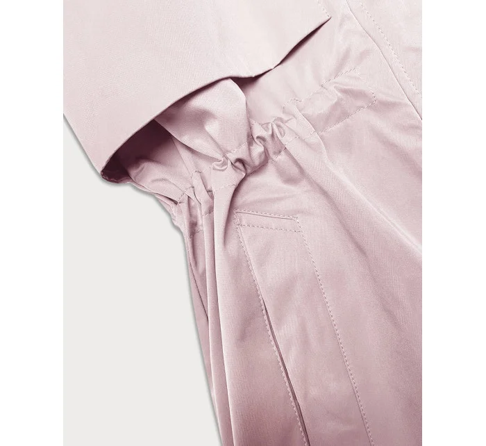 Dámská bunda v pudrově růžové barvě s ohrnutými rukávy model 20911384 - LHD Dámská bunda v pudrově růžové barvě s ohrnutými rukávy model 20911384 - LHD