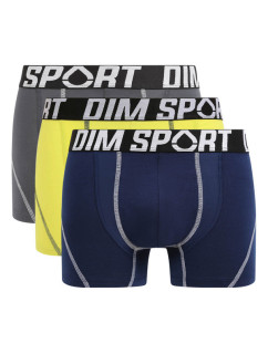 Pánske športové boxerky 3 ks DIM SPORT COTTON STRETCH BOXER 3x - DIM SPORT - žltá