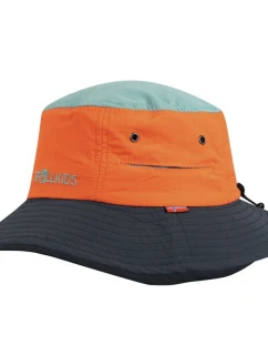 Trollkids Detský letný klobúk Trollfjord glow orange/dusky turquoise/dark navy (944-721) pre chlapcov/dievčatá