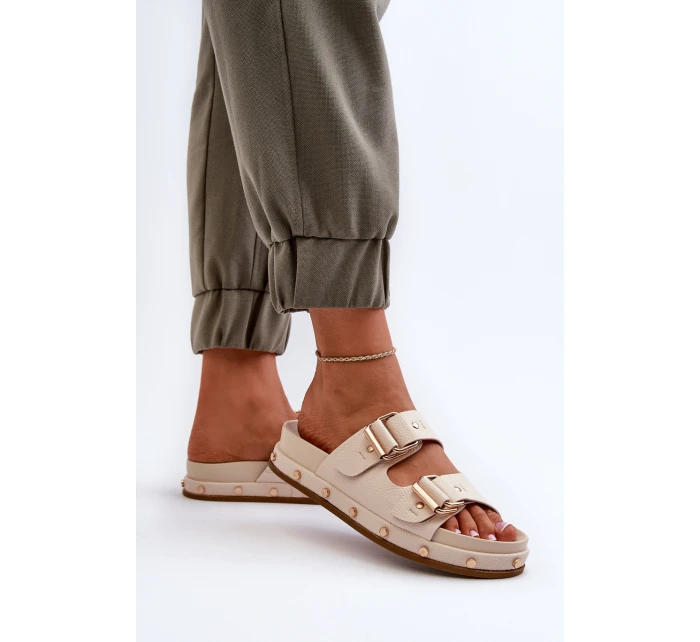 Dámské žabky na platformě Big Star model 21653884 béžové - Big Star Shoes Dámské žabky na platformě Big Star model 21653884 béžové - Big Star Shoes