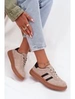 Zamszowe Sneakersy Damskie Na Platformie Beżowe Elivienne Zamszowe Sneakersy Damskie Na Platformie Beżowe Elivienne