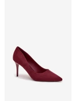 Szpilki Damskie Z Eko Zamszu Bordowe Elvessa