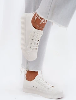 Dámske plátenné tenisky na platforme Big Star - biele