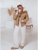 Dámská zimní manšestrová bunda tmavě béžová Dstreet model 21978704 - FashionStreet