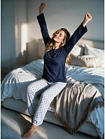 Pyžamo Luna 1310 dlouhé rukávy/nohavice, velikost M–XL, Z26 Pyžamo Luna 1310 dlouhé rukávy/nohavice, velikost M–XL, Z26
