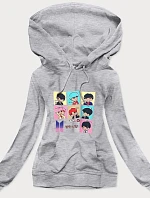 Šedá dámska športová mikina s potlačou (N7283)