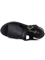 Dámske kožené sandále čierne Cambell 19391