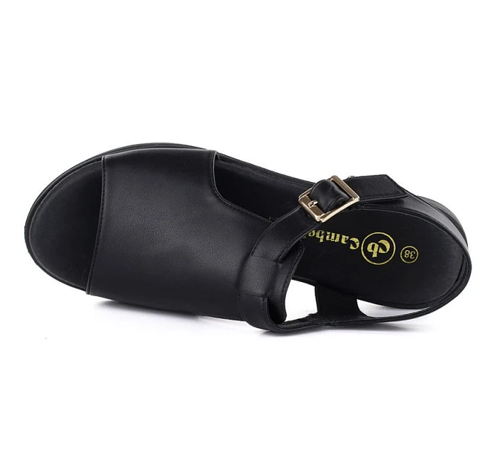 Dámske kožené sandále čierne Cambell 19391