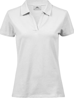 Tee Jays TJ 1409 Dámske luxusné polo tričko z piqué s výstrihom do V 18.1409 biele