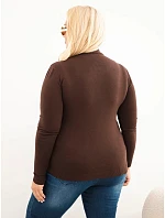 Dámský svetr Plus Size z viskózy s rolákem tmavě hnědý Dámský svetr Plus Size z viskózy s rolákem tmavě hnědý