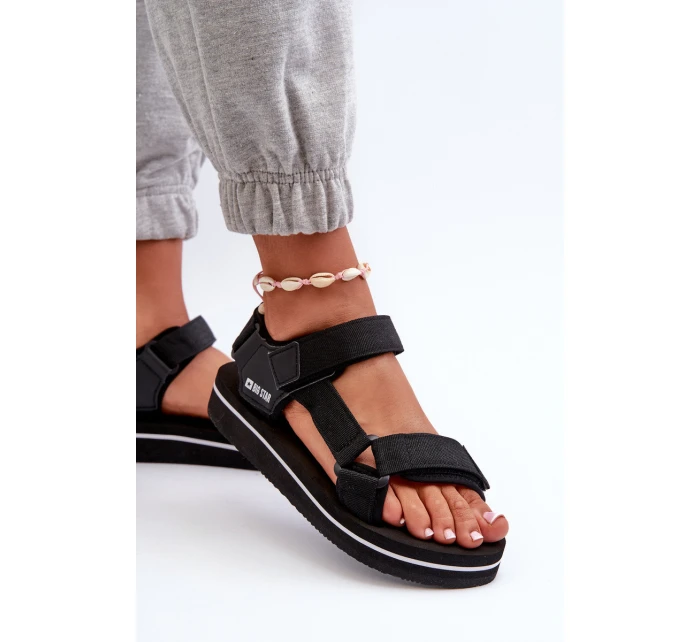 Damskie Sandały Na Platformie Big Star NN274A532 Czarne Damskie Sandały Na Platformie Big Star NN274A532 Czarne