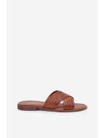 Skórzane Damskie Klapki Lewski Shoes 3682 Camel Skórzane Damskie Klapki Lewski Shoes 3682 Camel