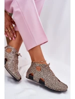 Wzorzyste Skórzane Botki Maciejka 03426-49 Panterka