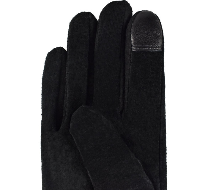 Dámské semišové antibakteriální rukavice model 16627224 Black - Semiline