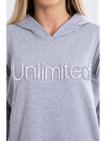 Šaty s nápisom unlimited grey
