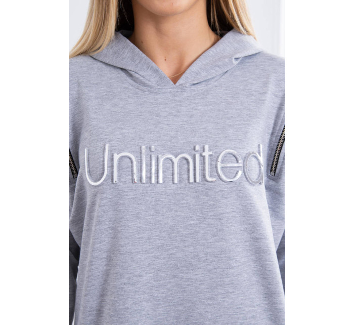 Šaty s nápisom unlimited grey