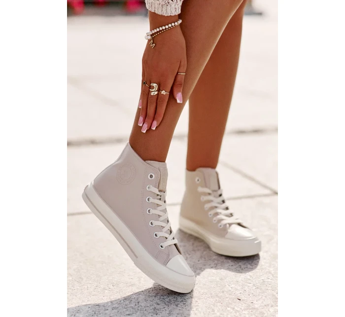 Dámske zateplené tenisky z eko kože Pink Big Star