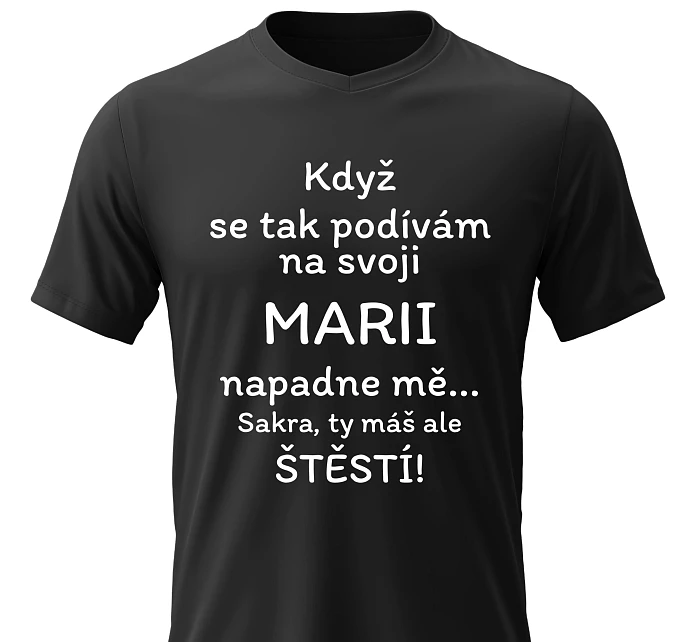 Pánské bavlněné tričko s potiskem - VLASTNOSTI - ROBERT - černé